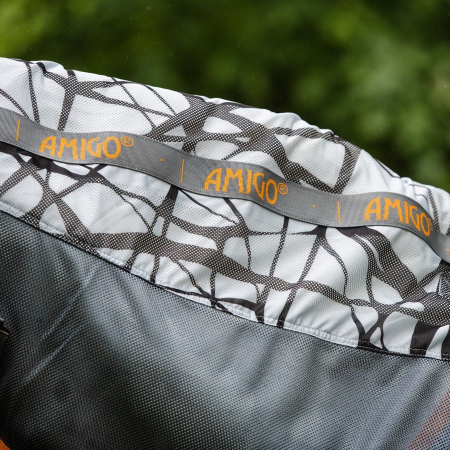 Horseware - Amigo CamoFly Plus Insektdækken m. aftagelig hals - Grå/Orange - animondo.dk - AFRRK1 - J5S0 - 60