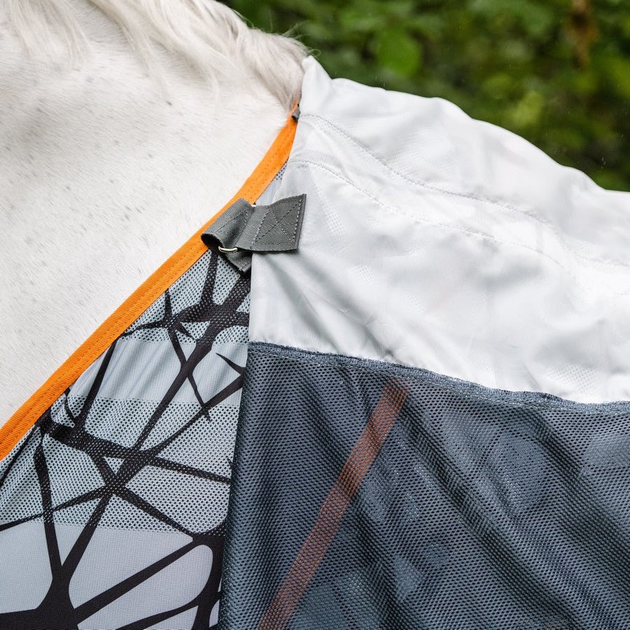 Horseware - Amigo CamoFly Plus Insektdækken m. aftagelig hals - Grå/Orange - animondo.dk - AFRRK1 - J5S0 - 60