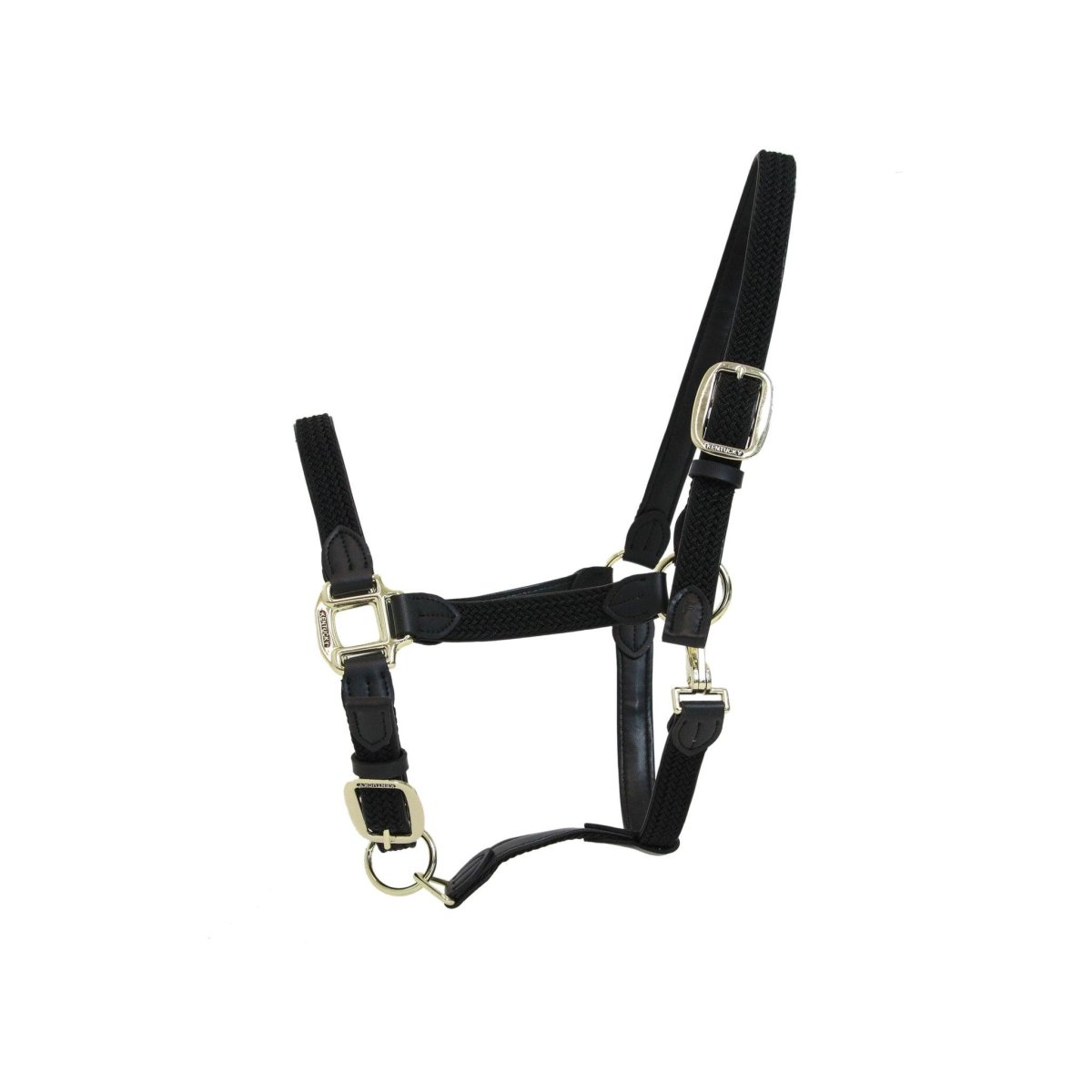 Kentucky Plaited Nylon Halter - Sort - animondo.dk