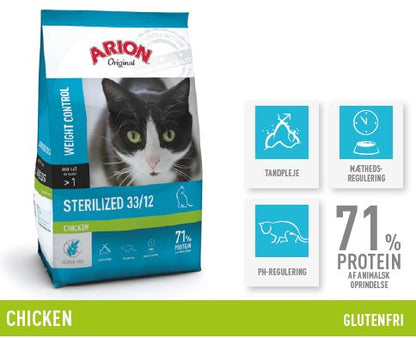 ARION ORIGINAL CAT STERILIZED CHICKEN - 7,5 kg - animondo.dk - 105865