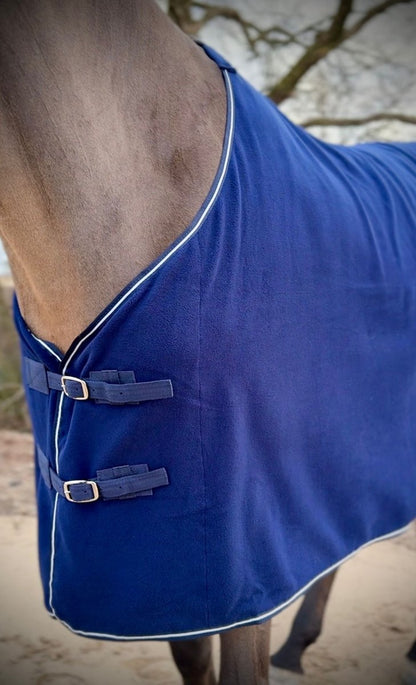 "Cavalli Set" - Teddy Halfter + Zugseil + Fleecedecke - Navy