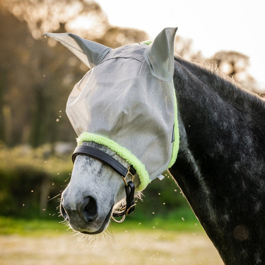 Horseware - Amigo Fluemaske - Sølv/Lime - animondo.dk - DMRF60 - IL00 - PY