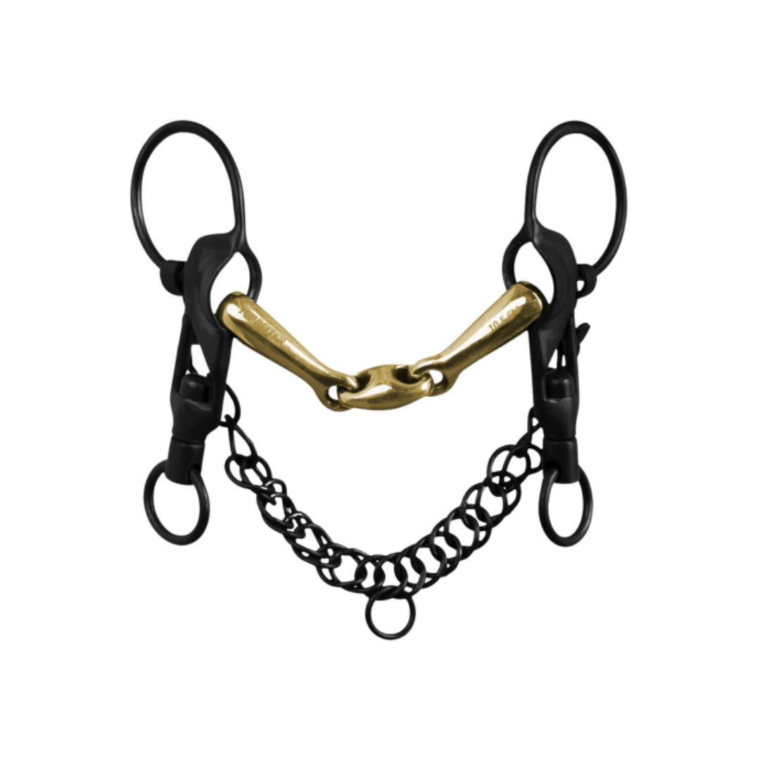 Top Reiter 3 - delt Stangbid - "BLACK" - animondo.dk - KA - DG - BL - KH - 105