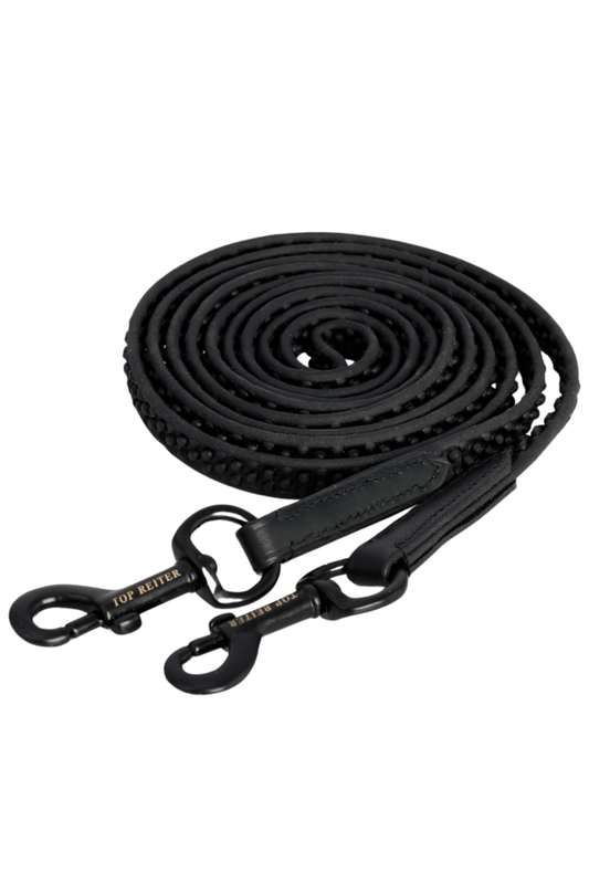 Top Reiter - "T2 tøjle" - gummi "BLACK" - Sort - animondo.dk - ZU - TNX - BL