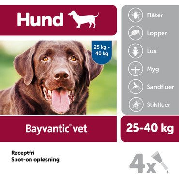 Bayvantic Vet. hund 25-40 kg - 4x4,0ml - animondo.dk
