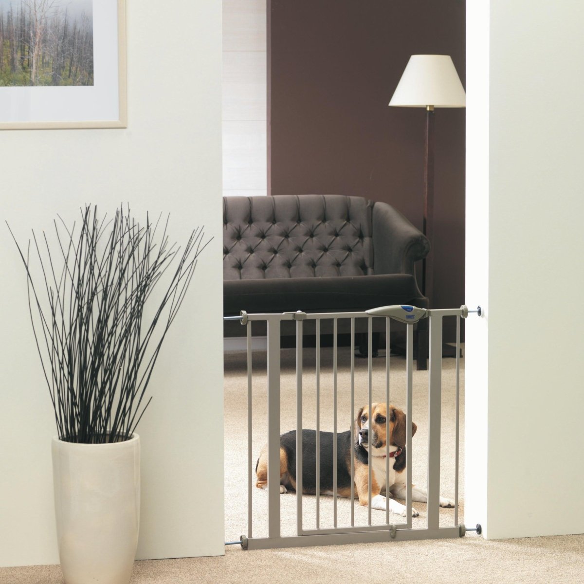 Animondo Hundetür, Gittertür 75 cm grau - animondo.dk