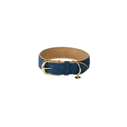 Kentucky Dog Collar Vegan Leather - Navy/Beige - animondo.dk