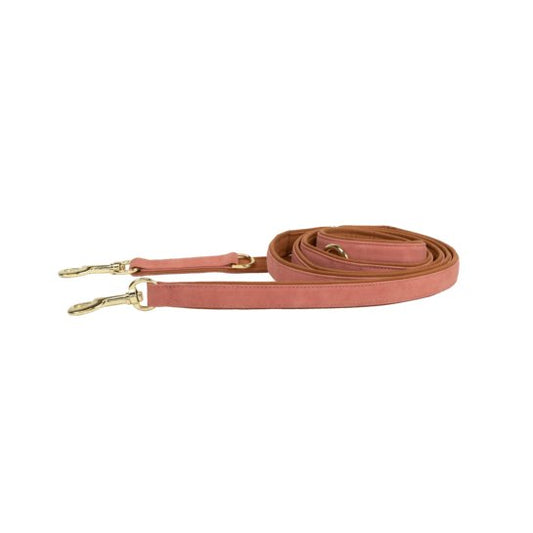 Kentucky Dog Lead Vegan Leather - Fersken/Brun - 250cm - animondo.dk