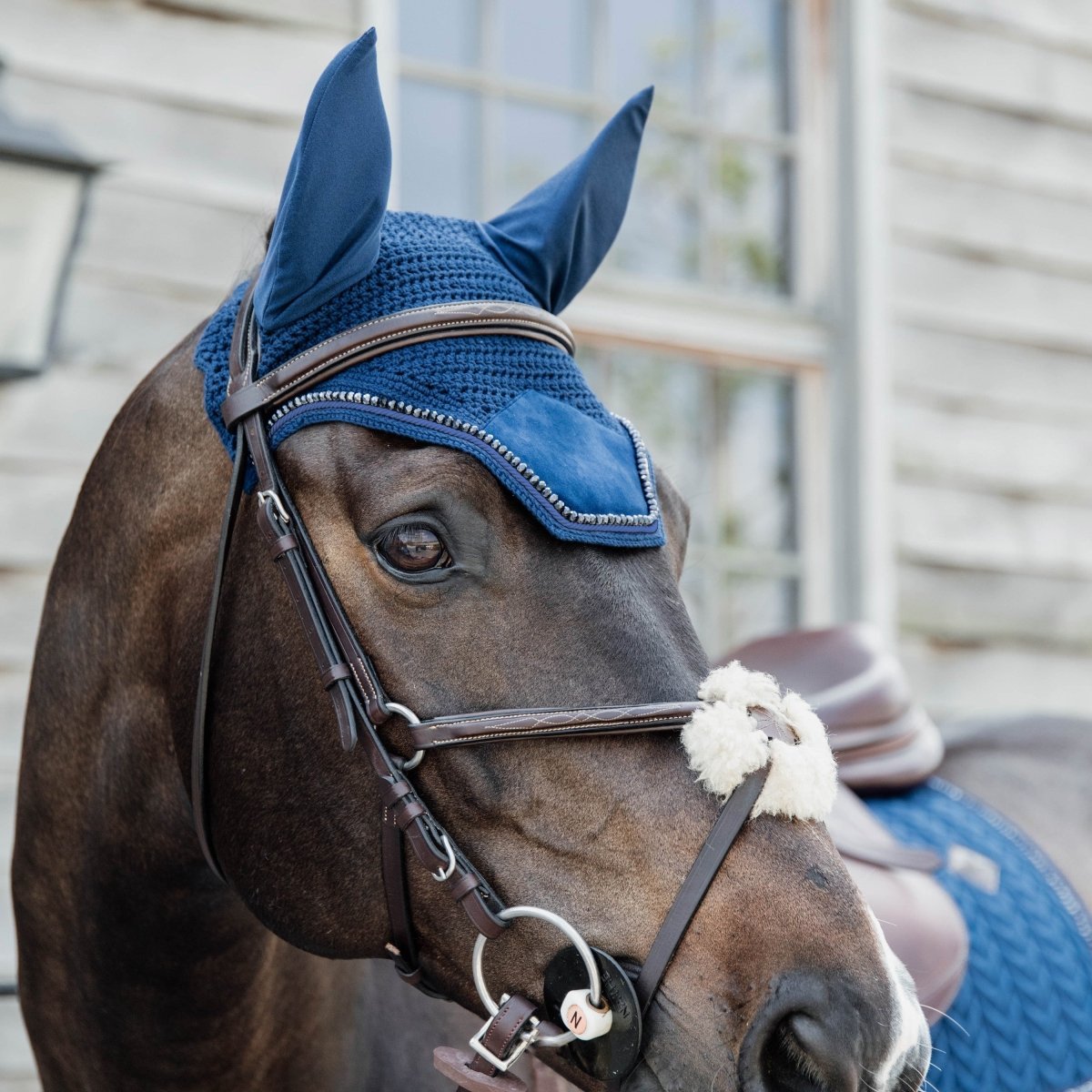 Kentucky Horsewear Wellington Velvet Pearls Hut - Navy - animondo.dk - 42629 - 03 - F