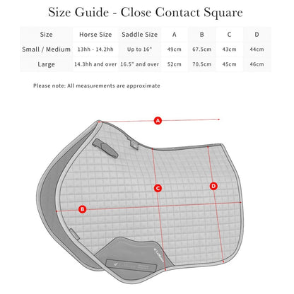 LeMieux Close Contact Square Sadelunderlag - Grå - animondo.dk