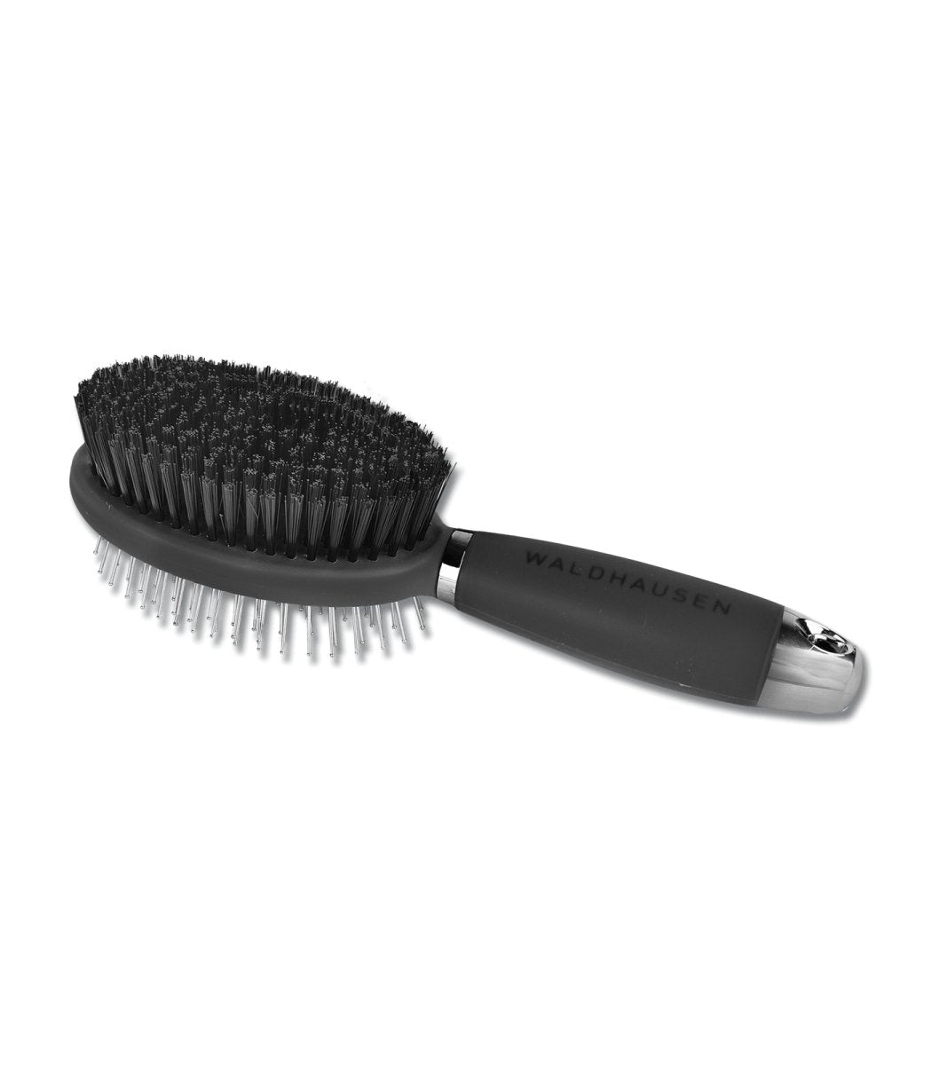 Waldhausen Double side brush with gel handle - Sort - animondo.dk